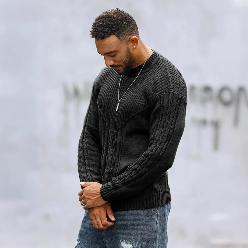Cable Knit Crewneck Sweater